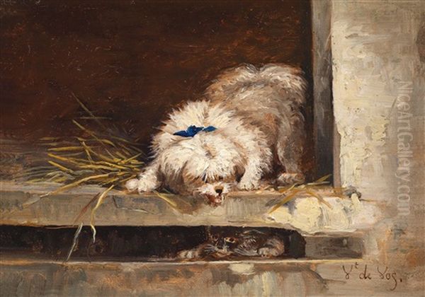 Hund Und Katz Oil Painting by Vincent de Vos