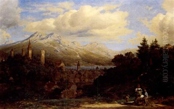 Blick Auf Luzern Oil Painting by Heinrich Vosberg