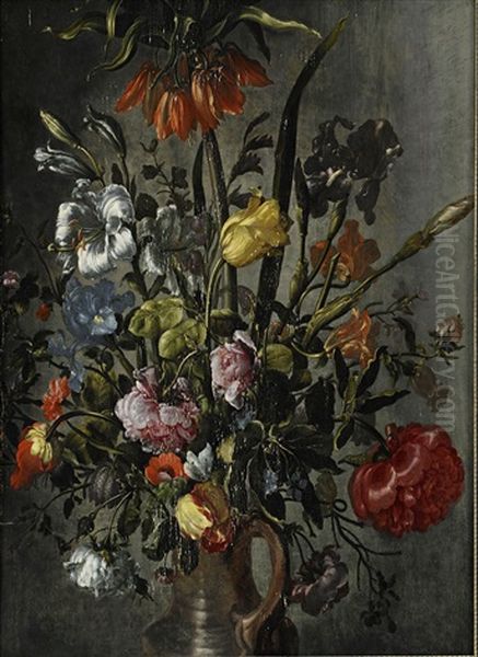 Blomsterstilleben Oil Painting by Jacob Woutersz Vosmaer