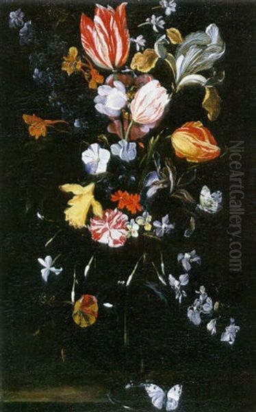 Vase De Fleurs Oil Painting by Jacob Woutersz Vosmaer