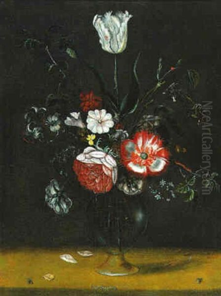 Vase De Fleurs Oil Painting by Jacob Woutersz Vosmaer