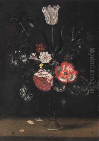 Fleurs Dans Un Vase Oil Painting by Jacob Woutersz Vosmaer