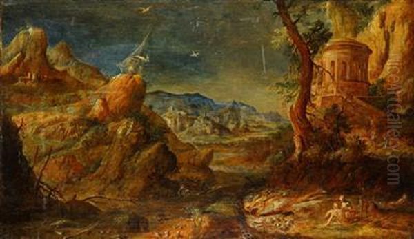 A Landscape With Figures Oil Painting by Paul Bril