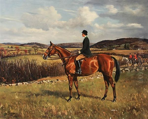 Margaret Mason Colt Peabody On Horseback Oil Painting by Franklin Brook Voss