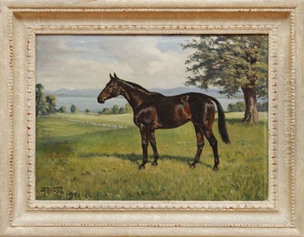 Dark Bay Mare Oil Painting by Franklin Brook Voss