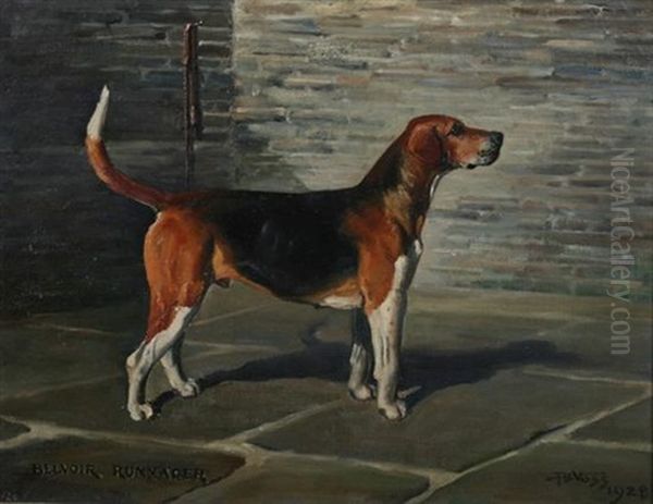 Belvoir Rummager - Hound Oil Painting by Franklin Brook Voss