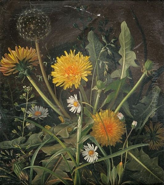 Wiesenstuck Mit Lowenzahn Oil Painting by Karl Voss