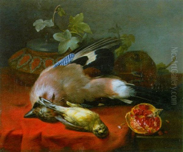 A Still Life With Two Birds Oil Painting by Karl Voss