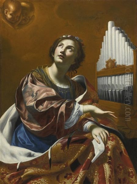 Saint Cecilia Oil Painting by Simon Vouet