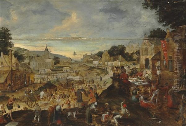 A Village Feast Oil Painting by Sebastian Vrancx