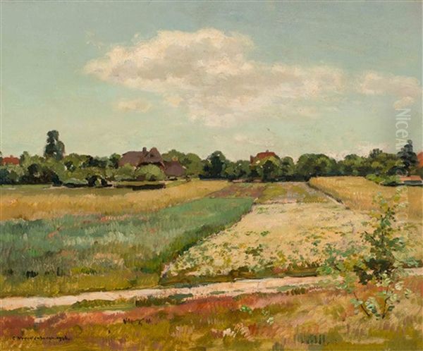 Fields In Bloom Oil Painting by Cornelis Vreedenburgh