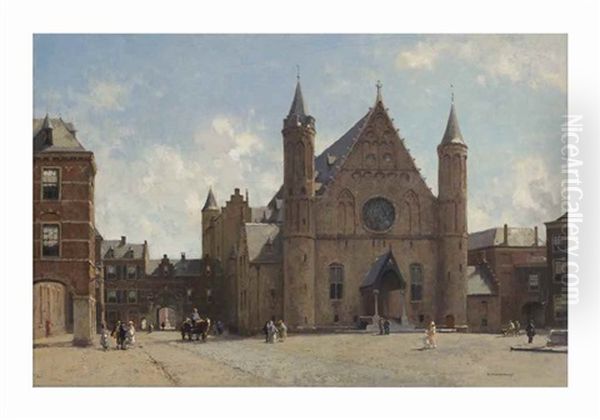 October Morgen: The Ridderzaal In The Hague Oil Painting by Cornelis Vreedenburgh