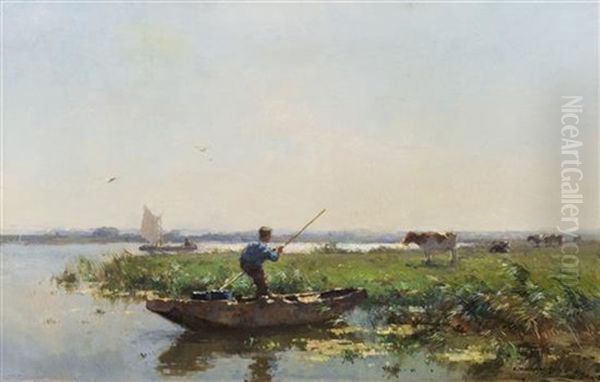 Fisherman Oil Painting by Cornelis Vreedenburgh