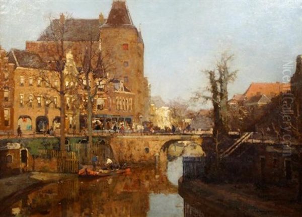 Cityscape Utrecht Oil Painting by Cornelis Vreedenburgh