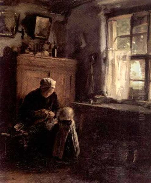 Mother And Child Oil Painting by Francis William Van Vreeland