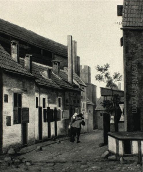 View Of A Small Street In A Dutch Town Oil Painting by Jacobus Vrel