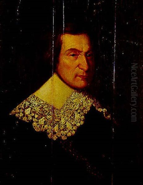 Portrait Of A Gentleman In A Lace Collar Oil Painting by Abraham de Vries