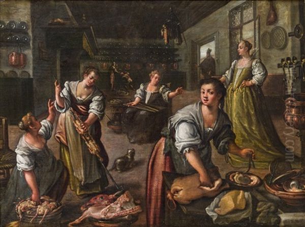 Kucheninterieur Oil Painting by Dirck De Vries