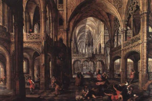 Les Marchands Chasses Du Temple by Hans Vredeman (Jan) de Vries