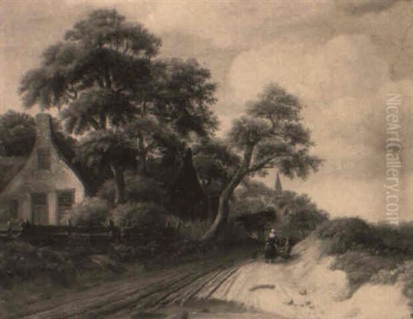 Paysage Avec Un Chemin Pres D'une Auberge by Michel van Vries