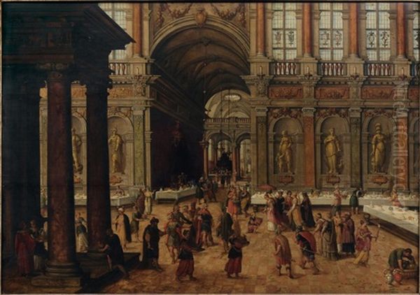 Le Banquet D'antoine Et Cleopatre Oil Painting by Paul Vredemann van de Vries