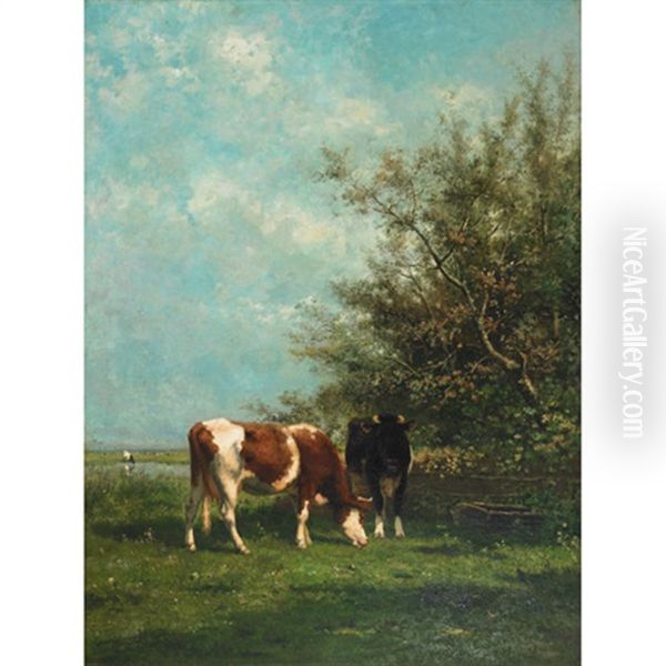 Pastures Oil Painting by Jan Vrolijk