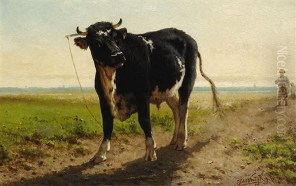 The Bull Oil Painting by Jan Vrolijk