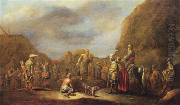 The Preaching Of Saint John The Baptist Oil Painting by Pieter Pietersz Vromans the Elder