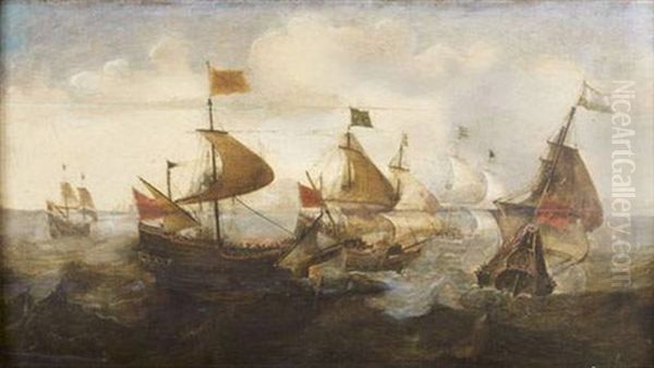 Bataille Navale Oil Painting by Hendrik Cornelisz Vroom