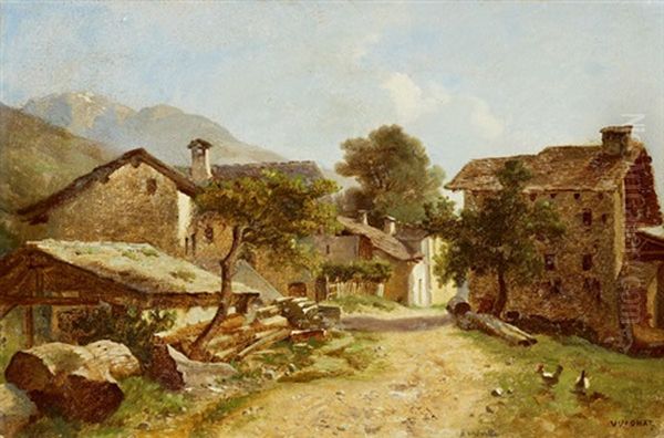 Borsoitte (borzuat) Pres Sierre Oil Painting by Francois Vuagnat