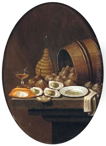 Nature Morte Aux Huitres Oil Painting by Gerrit Van Vucht