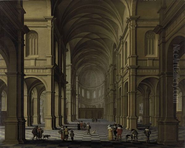 Interior Of A Church Oil Painting by Jan van Vucht