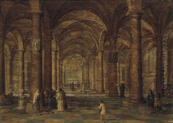 A Church Interior With Christ Amongst The Doctors Oil Painting by Jan van Vucht