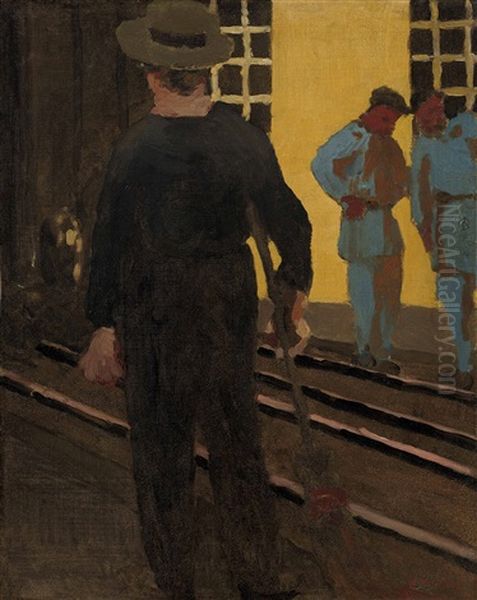 Le Balayeur Sur La Voie Oil Painting by Edouard Vuillard