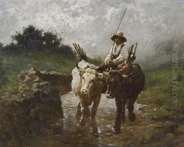 The Ox Cart by Felix Dominique De Vuillefroy