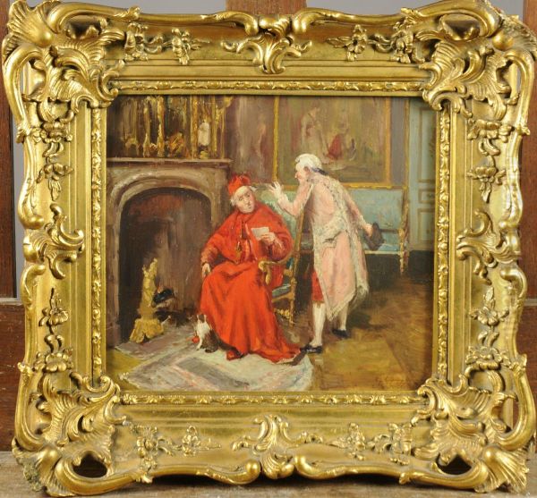 Audience Chez Le Cardinal Oil Painting by Louis Georges Brillouin