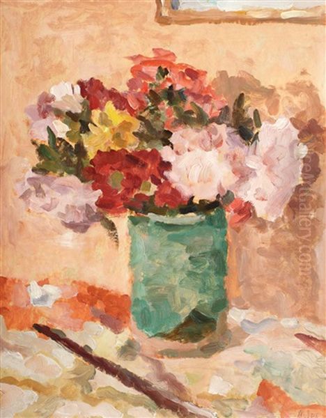 Vase With Flowers Oil Painting by Anatol Vulpe