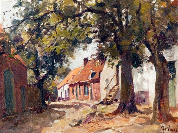 Street In Harderwijk Oil Painting by Jan van Vuuren