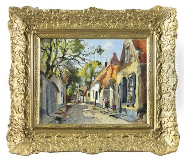 Ruelle Animee Oil Painting by Jan van Vuuren