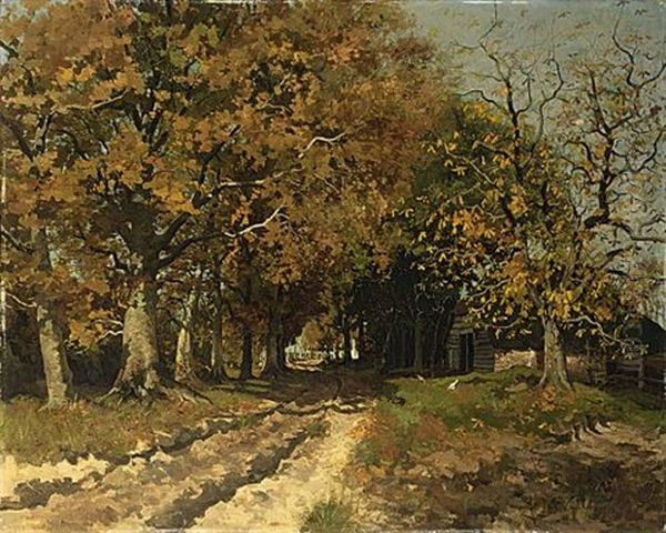 Herfst Oil Painting by Jan van Vuuren