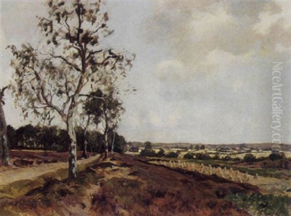 A View Of An Extensive Landscape Oil Painting by Jan van Vuuren