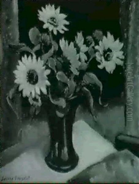 Sunflowers Oil Painting by Luvena B. Vysekal