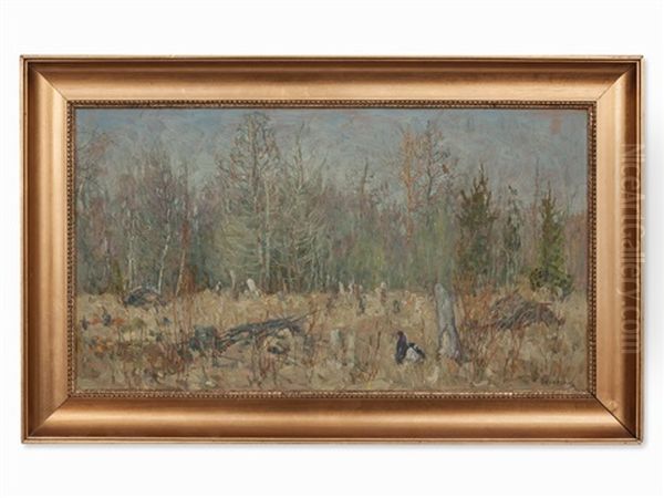 Forest Glade Oil Painting by Konstantin Semionovich Vysotsky