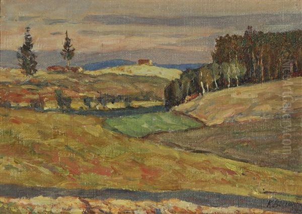 Late Summer Landscape Oil Painting by Konstantin Semionovich Vysotsky