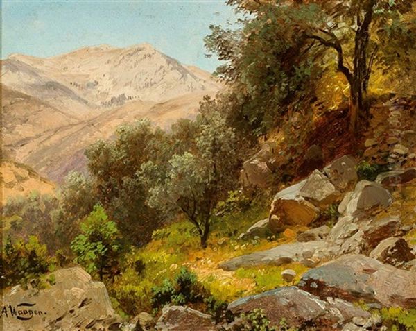 Sonnige Gebirgslandschaft Oil Painting by Adalbert Waagen