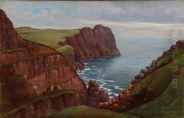 Coastal View From Beinisvord, Sudero, Faroe Islands Oil Painting by Joen Waagstein