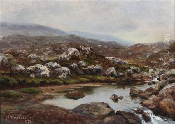 Faroese Landscape On A Misty Day by Joen Waagstein