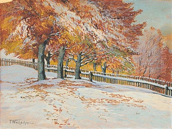 Herbstschnee Am Schifferberg Oil Painting by Friedrich Wachenhusen