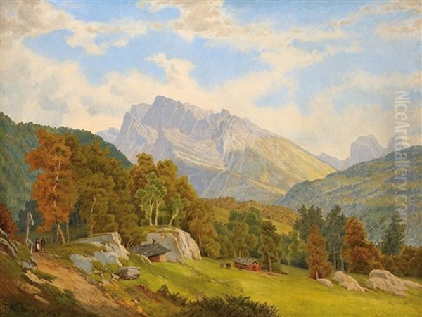 Alpska Krajina Oil Painting by Bedrich Wachsmann