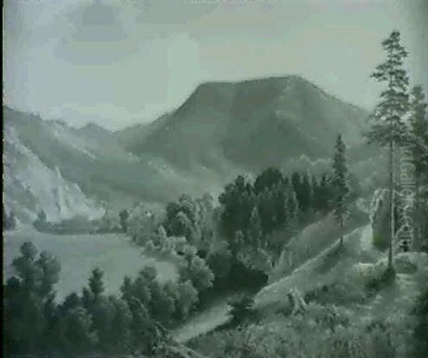 Landschaft Aus Dem Salzkammergut Oil Painting by Friedrich Wachsmann